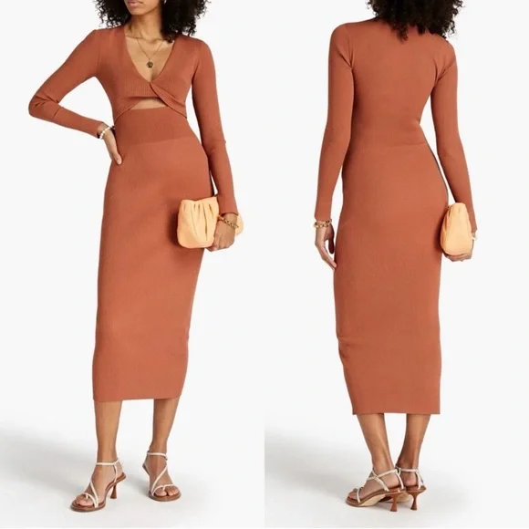 alc knit dress A.L.C. Women's Sonny Knit Midi Dress - Blue